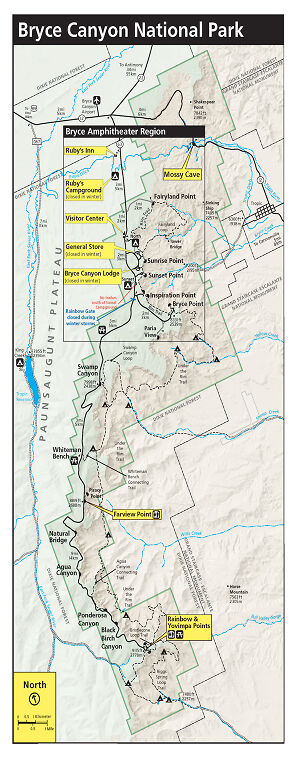 Схема национального парка Брайс-Каньон Схема национального парка Брайс-Каньон
