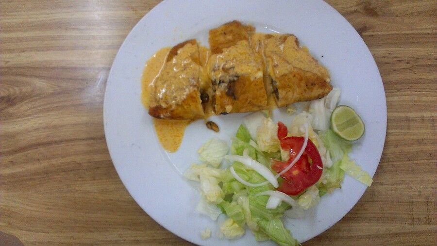Pechuga Rellena de champinones con queso: куриная