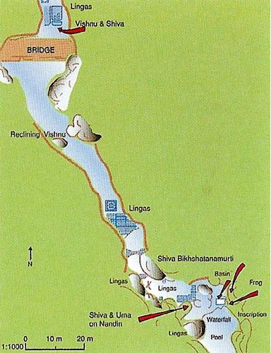 Схема Кбал Спин, Ангкор, Камбоджа. Схема Кбал Спин, Ангкор, Камбоджа.