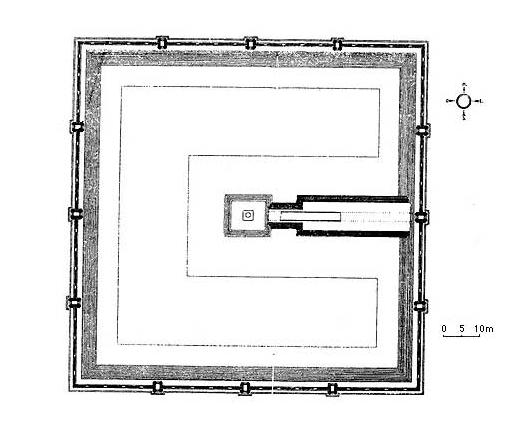 Схема Западного Мебона, Ангкор, Камбоджа. Схема Западного Мебона, Ангкор, Камбоджа.