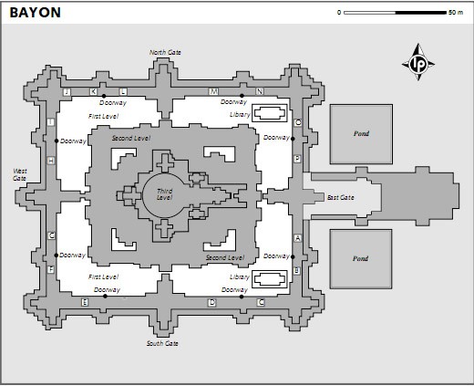 Схема с расположение барельефов Байона. Ангкор. Схема с расположение барельефов Байона. Ангкор.