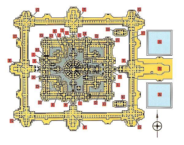 Схема храма Байон в Ангкор Томе, Камбоджа. Схема храма Байон в Ангкор Томе, Камбоджа.