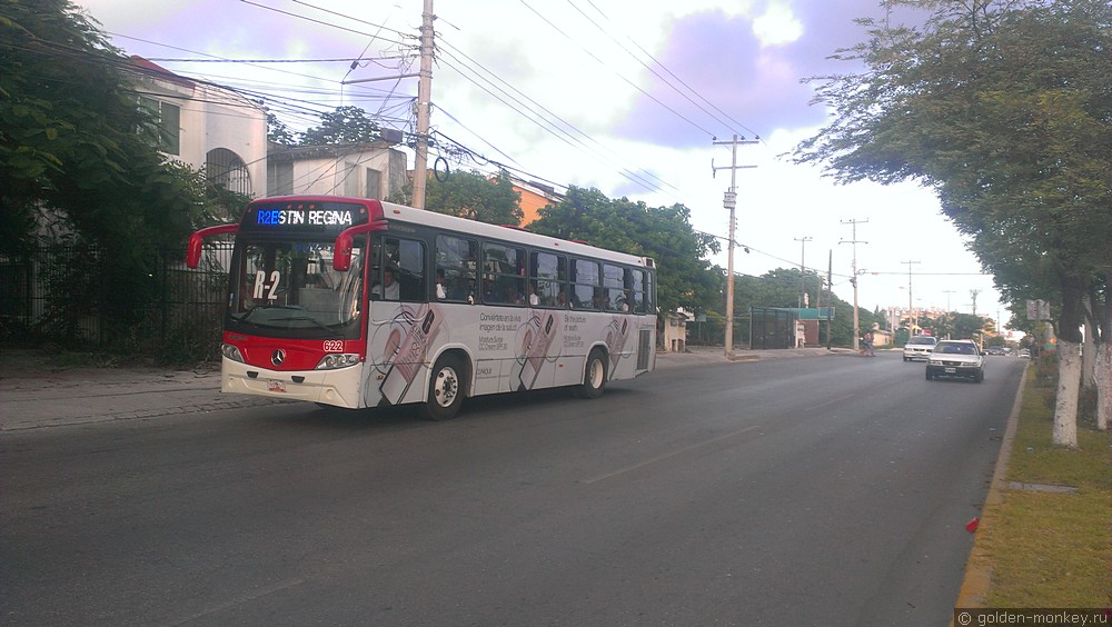 Канкун, автобус к пляжам Канкун, автобус к пляжам