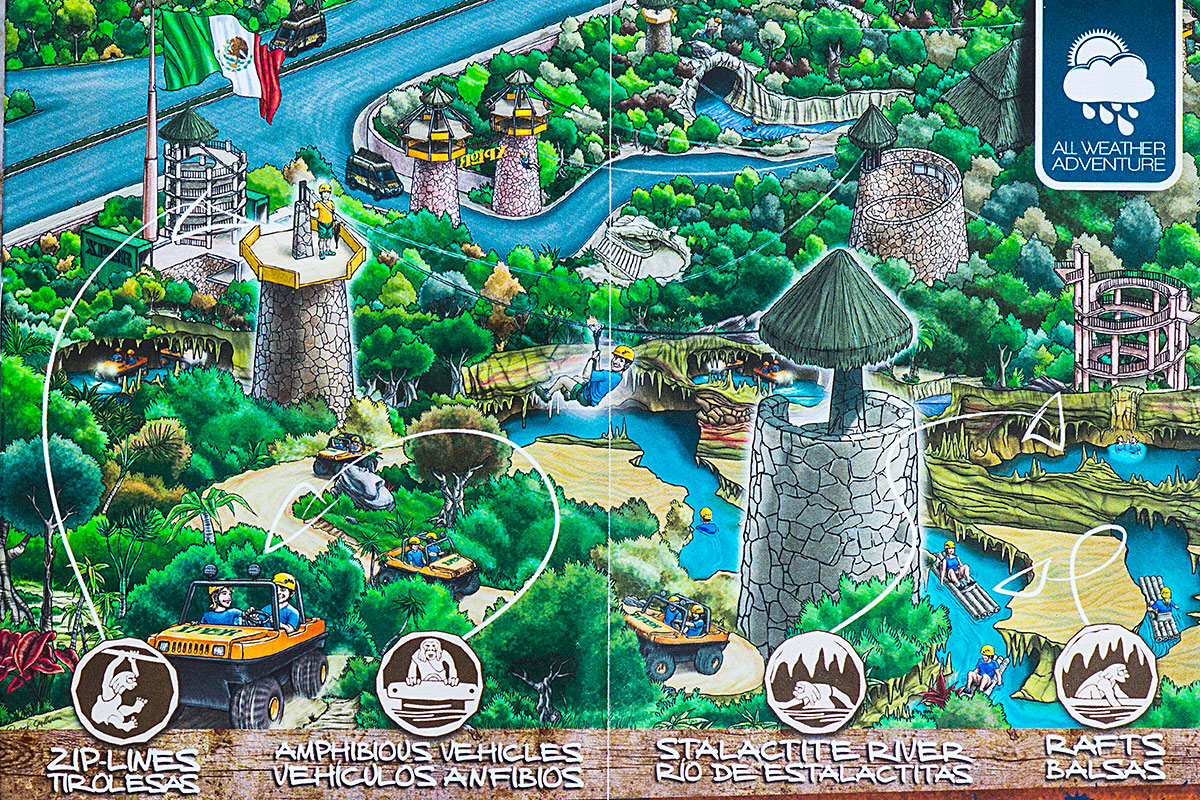 Юкатан, схема парка Эксплор Юкатан, схема парка Эксплор