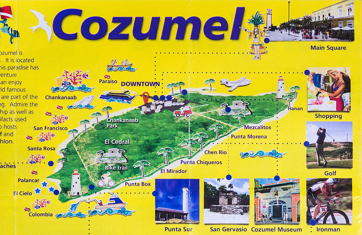 Ривьера-Майя, схема острова Косумель Ривьера-Майя, схема острова Косумель