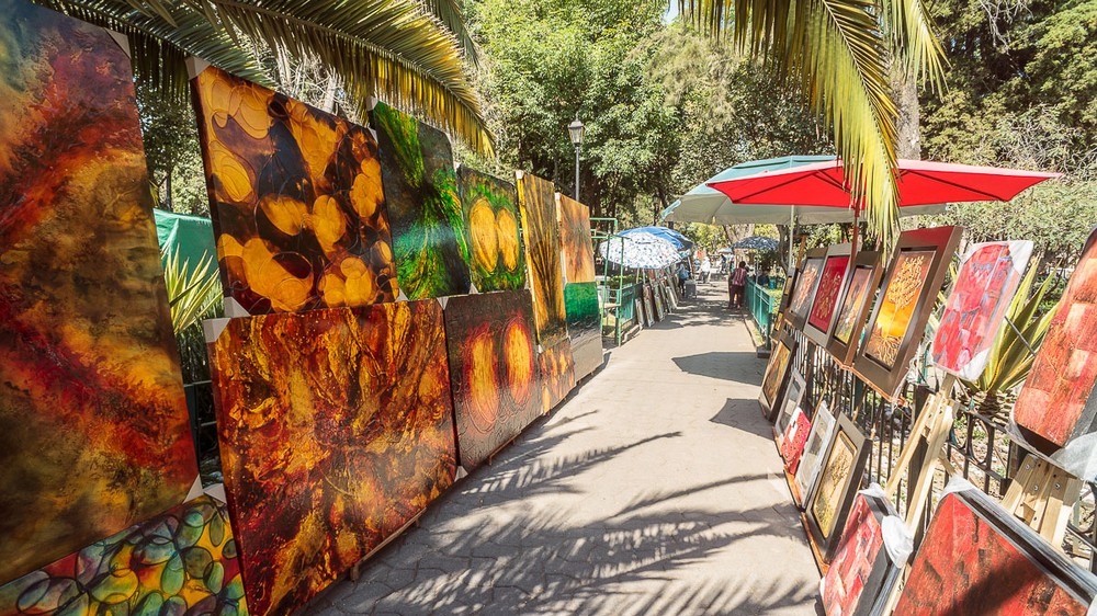 Мехико, район Сан-Анхель, площадь художников Мехико, район Сан-Анхель, площадь художников