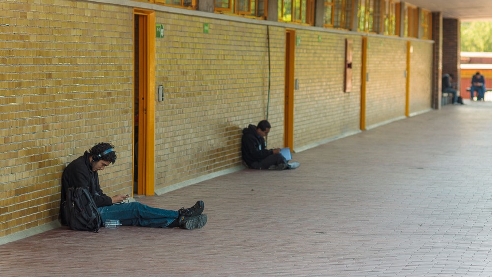 Мехико, Университетский городок, студенты Мехико, Университетский городок, студенты