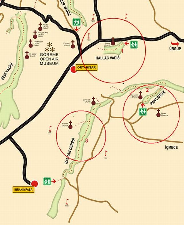 Схема долин Ортахисара (в том числе и Балканской долины)