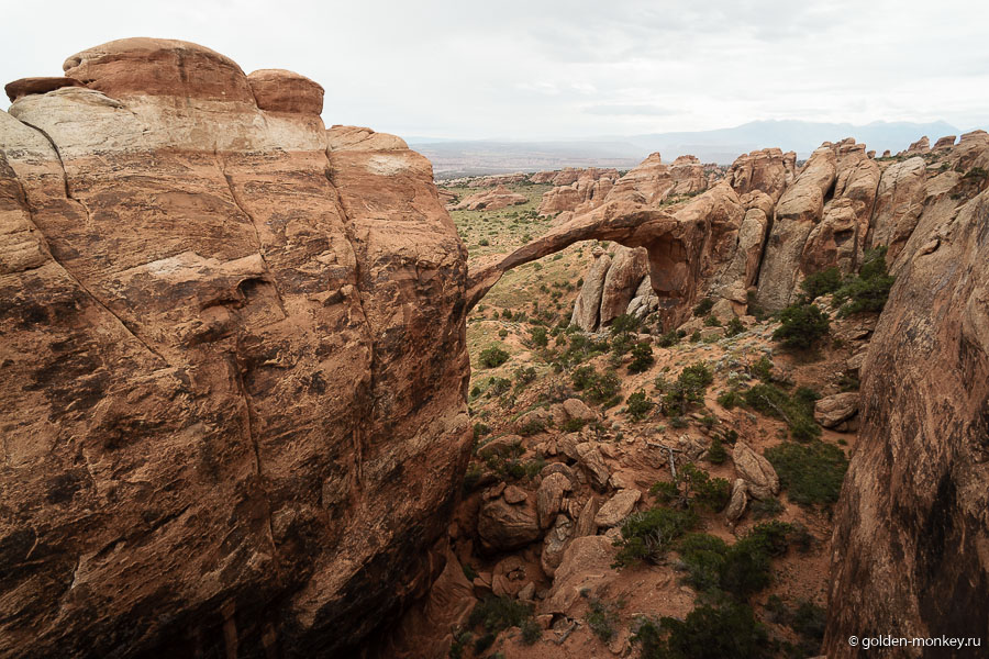 Пейзажная арка (Landscape Arch), парк Арки, США Пейзажная арка (Landscape Arch), парк Арки, США