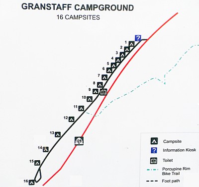 Схема кемпинга Granstaff Campground Схема кемпинга Granstaff Campground