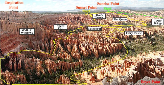 Некоторые точечные достопримечательности Брайса Некоторые точечные достопримечательности Брайса