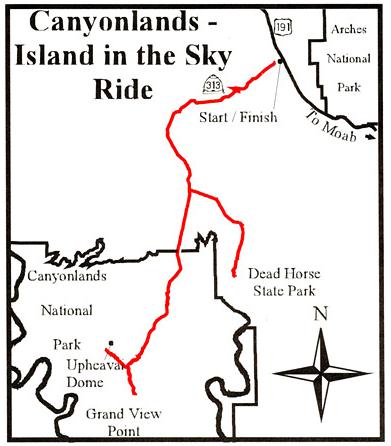 Схема проезда в Каньонлендс из парка Арок, Юта, США. Схема проезда в Каньонлендс из парка Арок, Юта, США.