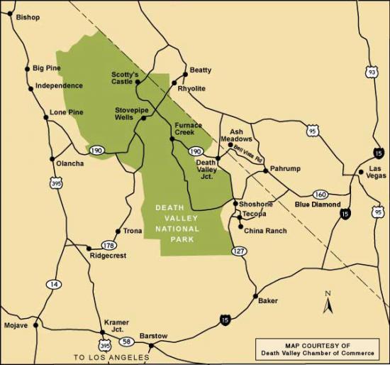 Расположение парка Долина Смерти Расположение парка Долина Смерти