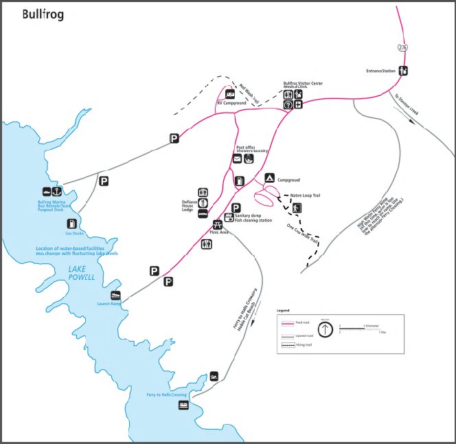 Схема района Bullfrog, Глен-Каньон Схема района Bullfrog, Глен-Каньон
