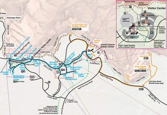 Направление движения шаттл-басов по голубому и оранжевому маршрутам Направление движения шаттл-басов по голубому и оранжевому маршрутам