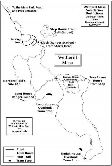  Схема части парка Меса-Верде (Wetherill Mesa) 