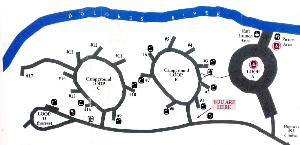 Схема кемпинга Bradfield Campground Схема кемпинга Bradfield Campground