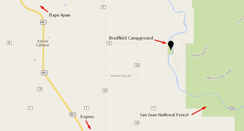 Расположение кемпинга на карте Расположение кемпинга на карте