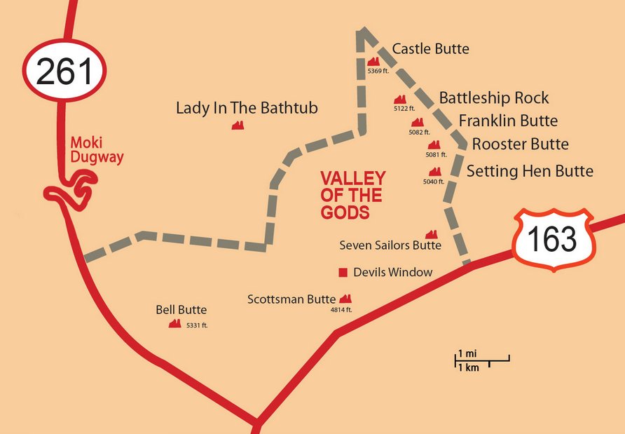 Схема парка Долина Богов